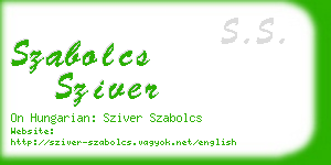 szabolcs sziver business card